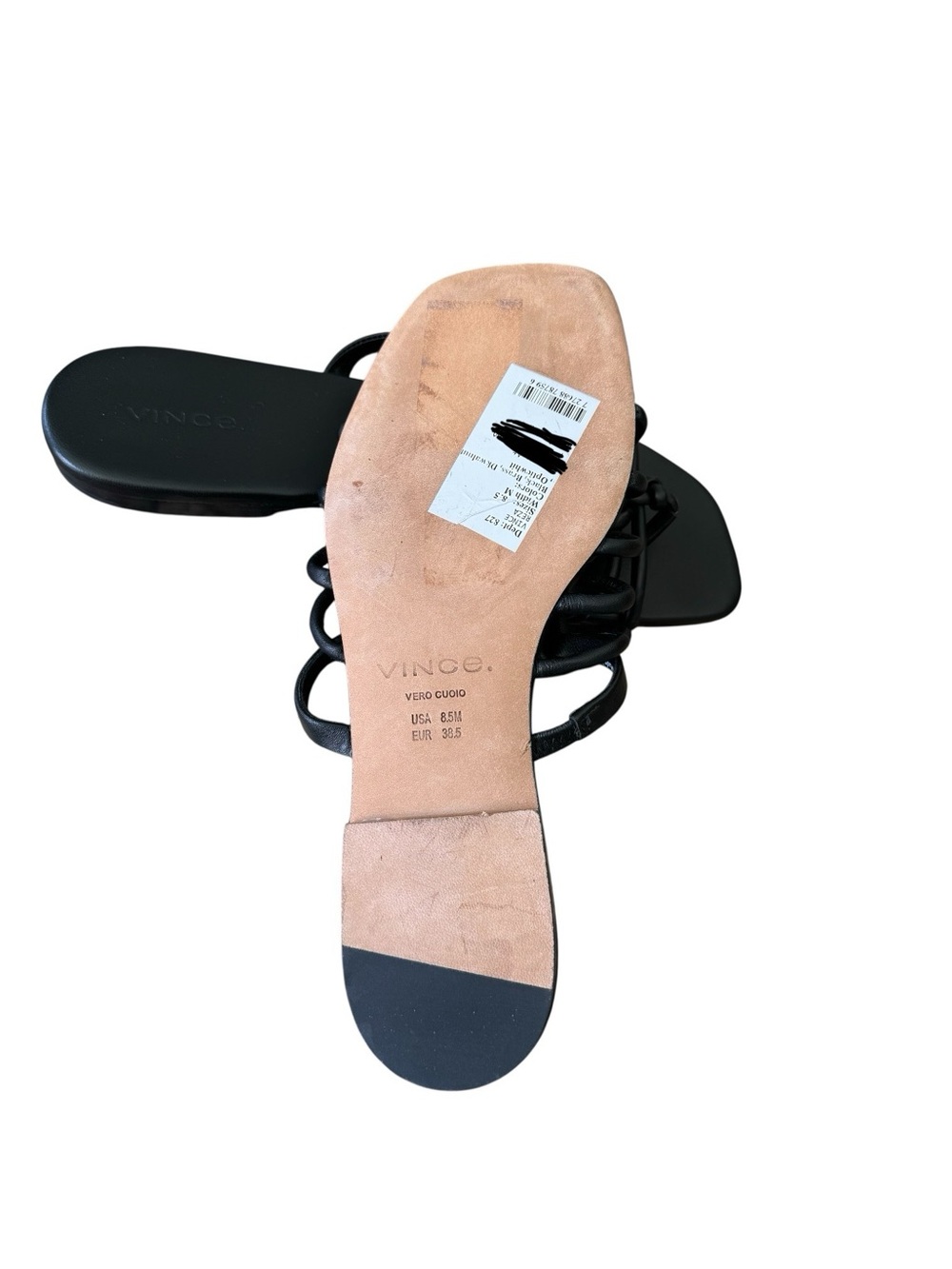 🆕 VINCE Dae Woven Strappy Flat Sandal Slides - Picture 8 of 8